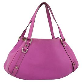 Borsa Tote GUCCI Abby Sookie in pelle Rosa con dettagli dorati 130736 Auth 196200