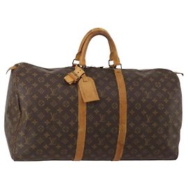 LOUIS VUITTON Monogram Keepall 55 Boston Bag M41424 LV Auth ar14101