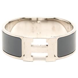 Bracelet Hermès Clic Clac H PM large en émail gris