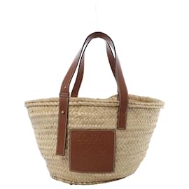 Borsa LOEWE Basket Large in rafia x pelle Beige x Brown
