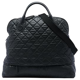 Borsa da viaggio espandibile con zip in tela rivestita matelassé Chanel Extra Large Nera