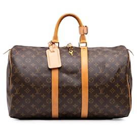 Borsa da viaggio Louis Vuitton Monogram Keepall 45 Marrone