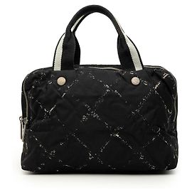 Borsa a mano Chanel Old Travel Line in nylon nero