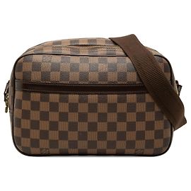 Borsa a tracolla Louis Vuitton Damier Ebene Reporter PM Marrone