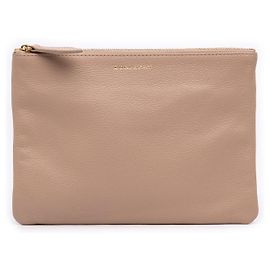 Clutch Burberry in pelle martellata marrone