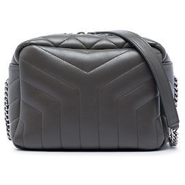 Bolso Bowling LouLou Small de piel de becerro acolchada gris Saint Laurent