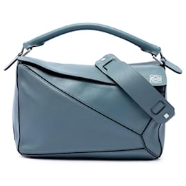 Borsa Puzzle LOEWE Medium in pelle di vitello blu