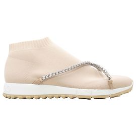 Sneakers sock Jimmy Choo beige con cristalli Taglia 40