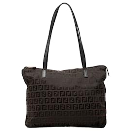 Borsa Tote Fendi Zucchino in tela marrone
