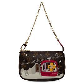 Mini Pochette Acessórios Courchevel Louis Vuitton Monogram Christmas Animation Castanho