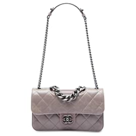 Borsa Chanel Medium Quilted Aged Calfskin Perfect Edge Flap Satchel Viola