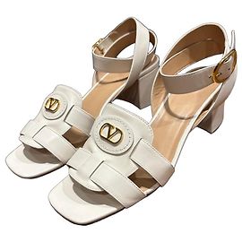 Sandali VLOGO in pelle Ecru Valentino Garavani