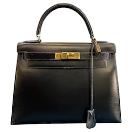 1991 Hermes Box Calf Kelly Sellier 28 Handbag - Hermès