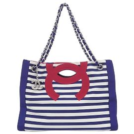 Borsa Chanel 47944 in tela blu rosso bianco