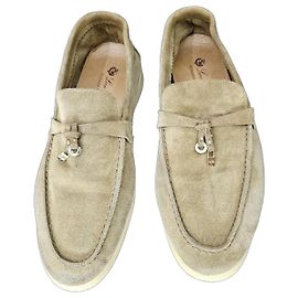 Mocassini Loro Piana Summer Walk in camoscio beige