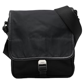 Bolsa Tiracolo Prada com Placa de Logotipo Triangular