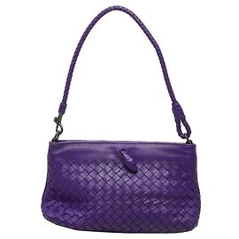 Bolso de hombro de cuero púrpura Bottega Veneta