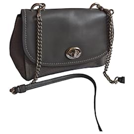 Borsa a tracolla Coach in pelle grigia