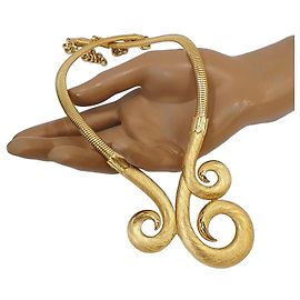 Autre Marque Trifari Swirl Halskette 18kt vergoldet