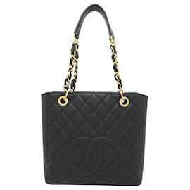 Borsa Tote Chanel in pelle di vitello grana nera