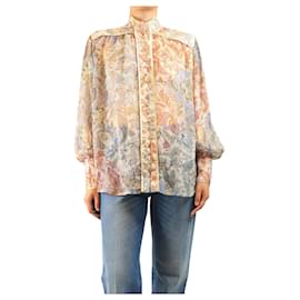 Zimmermann Mehrfarbige transparente Blumenbluse - size UK 10