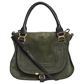 Chloé Borsa Marcie in camoscio verde