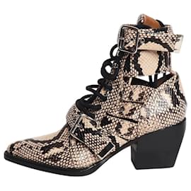 Chloé Botas con estampado de piel de serpiente marrón - size EU 36.5 (UK 3.5)