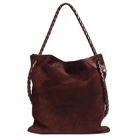 Bottega Veneta Bolsa tiracolo em camurça castanha
