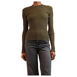 Geripptes Strickoberteil khaki - size S - Bottega Veneta