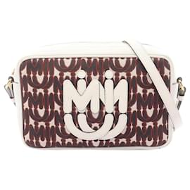 Miu Miu Schultertasche aus Jacquard mit Logo in Mehrfarben-Optik