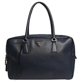 Prada Borsa in pelle Saffiano Lux blu navy