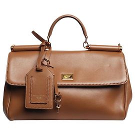 Dolce & Gabbana Borsa a tracolla in pelle My Sicily marrone