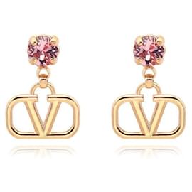 Valentino Orecchini a goccia con cristalli Logo Garavani YCW