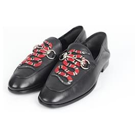 Gucci Mocassini in pelle con morsetto e stampa pitone