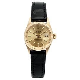 Rolex Reloj de cuero para mujer Datejust Gold Classic Vintage