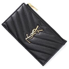 Saint Laurent Tarjetero Monogram en piel Caviar