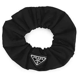 Scrunchie con Logo in Re-Nylon Nero - Prada