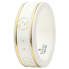Gucci Anello Iconic in ceramica e oro giallo Misura