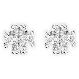 Orecchini Kira PAVE Crystal da donna (Silver) - Tory Burch