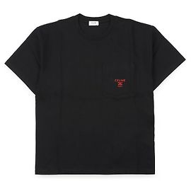 Céline Embroidered Logo Short Sleeve Shirt (Black)