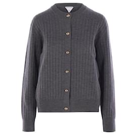 Bottega Veneta Strickjacke aus Rippenstrick Grau