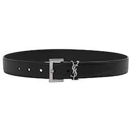 Saint Laurent Monogram Gürtel Schwarz Stoff