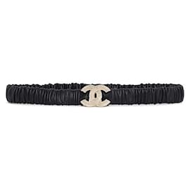 CC Perlen-Gürtel Schwarz-Gold - Chanel