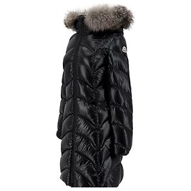Moncler Albizia (Full Mars) Damen Langer Steppmantel mit Fuchsfell