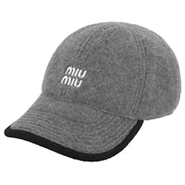Baseball-Kappe aus Fleece mit gesticktem Logo - Miu Miu