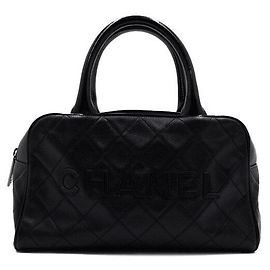 Chanel Shopper für Damen aus schwarzem Kaviar-Leder mit Initial-Logo