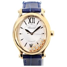 Reloj automático para mujer Happy Sport con diamantes y correa de cuero - Chopard