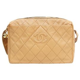 Chanel Beige Golden Ball Schultertasche