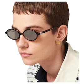 Sonnenbrille VAU Mirrored Leopard Round Acetate - Miu Miu