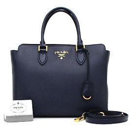 Prada Saffiano Leder Tote Bag mit goldenem Logo